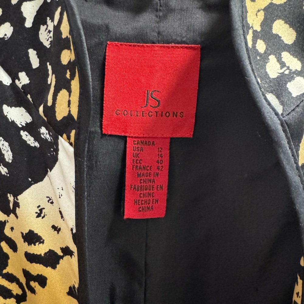 JS Collections Leopard Print Dressy Silky Jacket - Picture 5 of 5